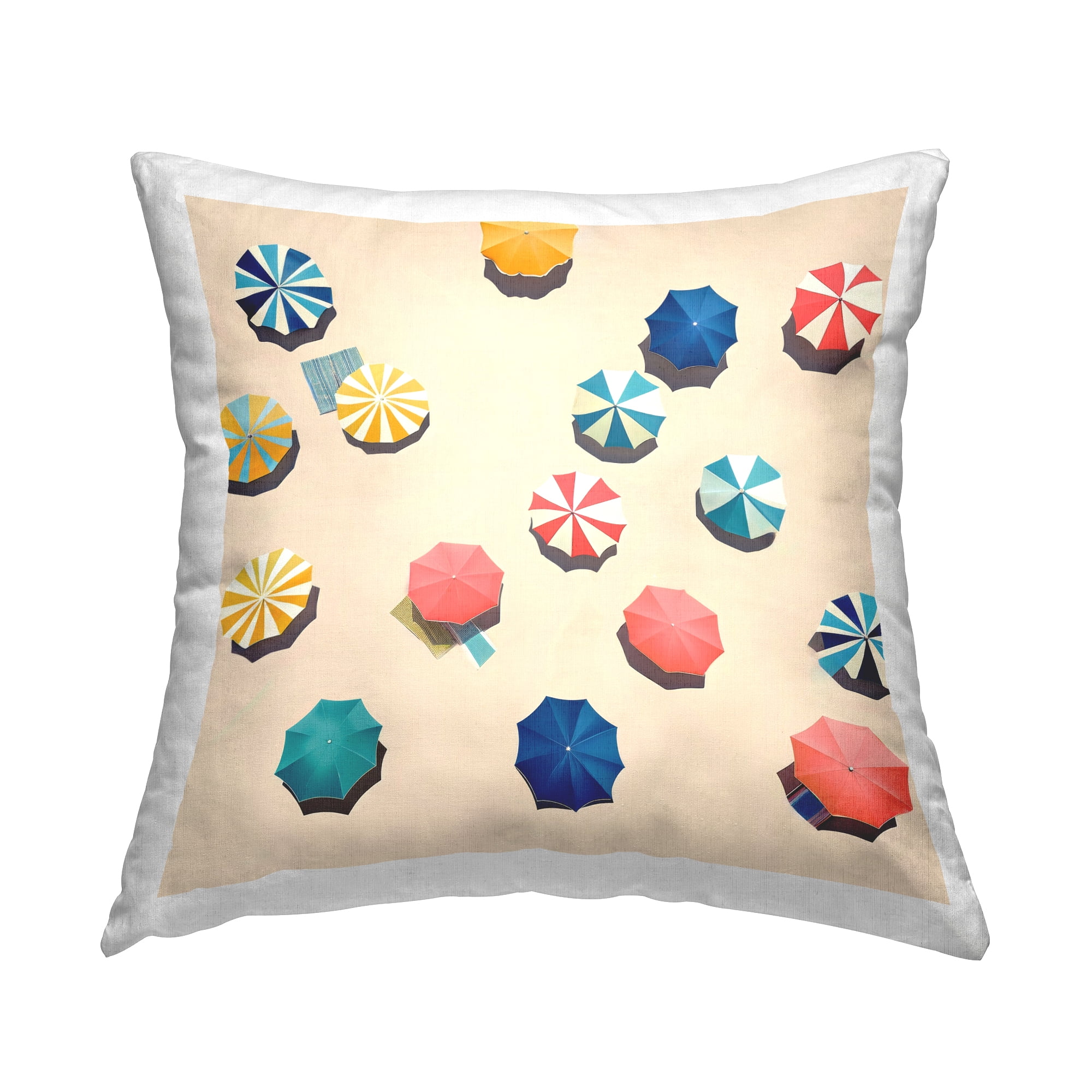 Stupell Industries Coastal Retreat Umbrellas Decorative Printed Throw Pillow Design by YASHNA.