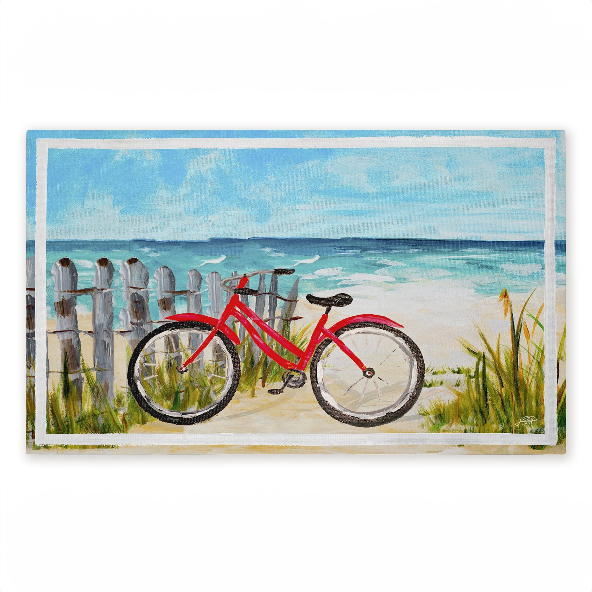 Stupell Industries Coastal Rides on Bicycle Printed Outdoor Door Floor Mat, design by Julie DeRice
