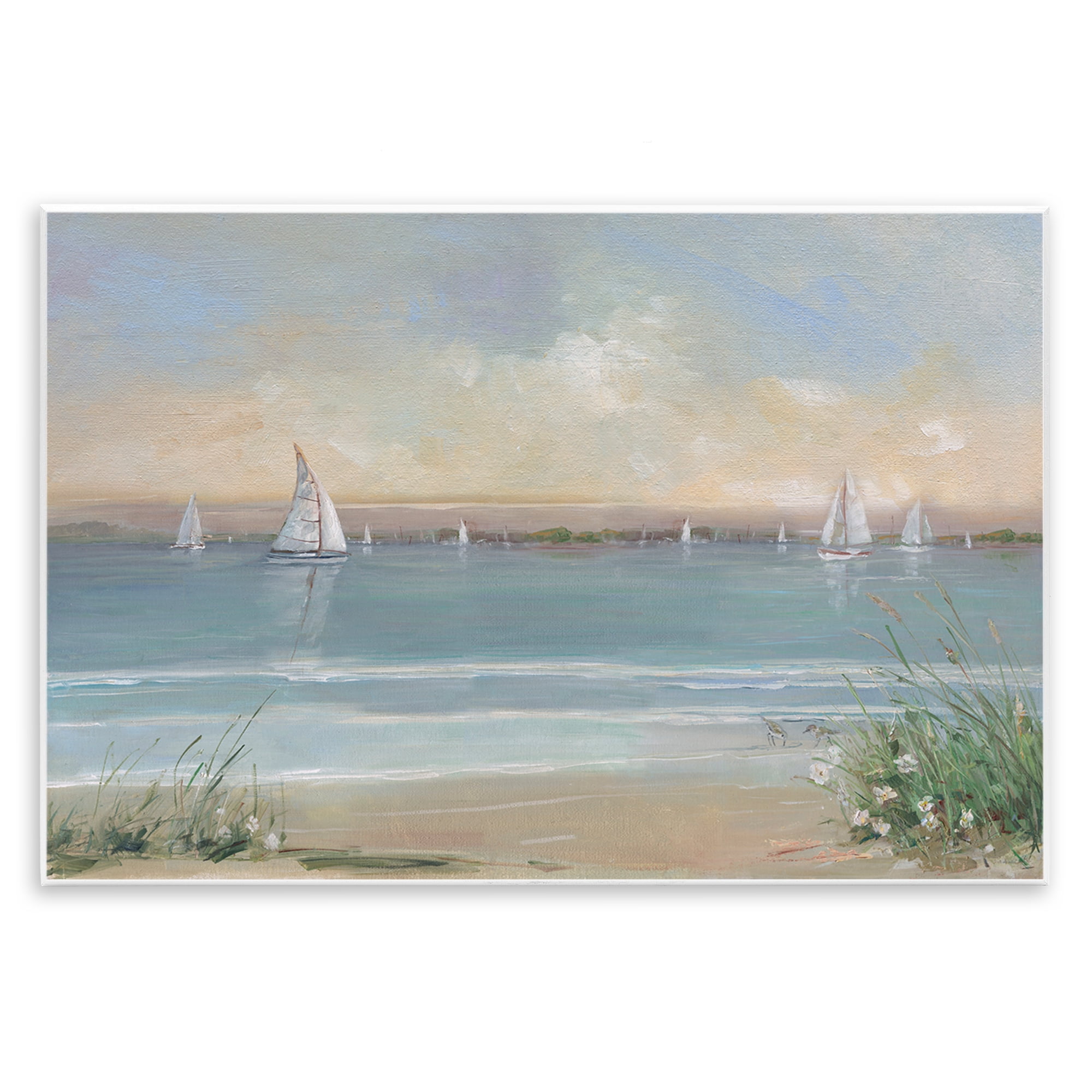 Stupell Industries Coastal Sailing At Dawn Wall Plaque Art, design by Sally Swatland