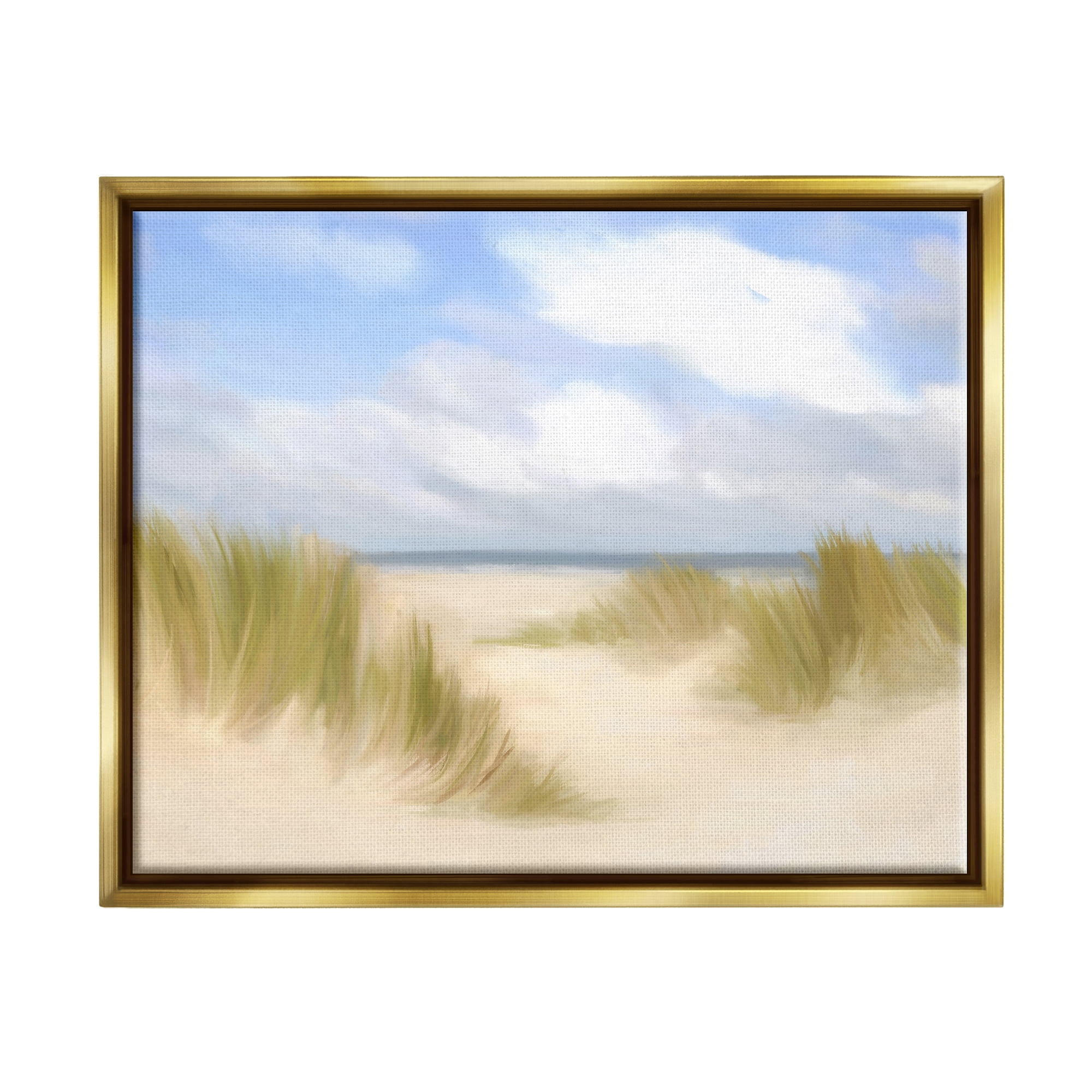 Gold Framed Coastal Landscape Canvas Print, 21 x 17