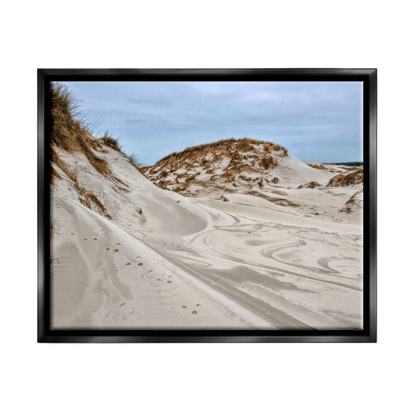 Stupell Industries Coastal Sand Dunes Photography Nature Photography Black Floater Framed Art Print Wall Art, 21 x 17