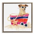 thumbnail image 1 of Stupell Industries Coastal Sandy Dog in Beach Bag Brown Floating Frame Canvas Art, 25 x 25, by Geoff Allen, 1 of 8