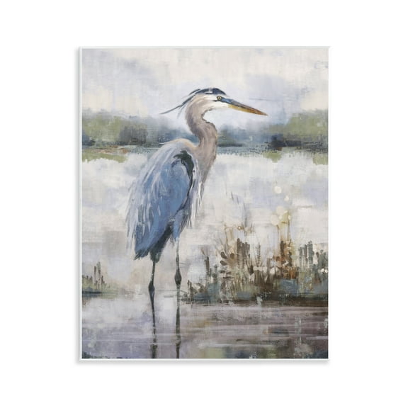Stupell Industries Coastal Sea Heron Landscape & Nature Painting Unframed Art Print Wall Art, 11 x 14