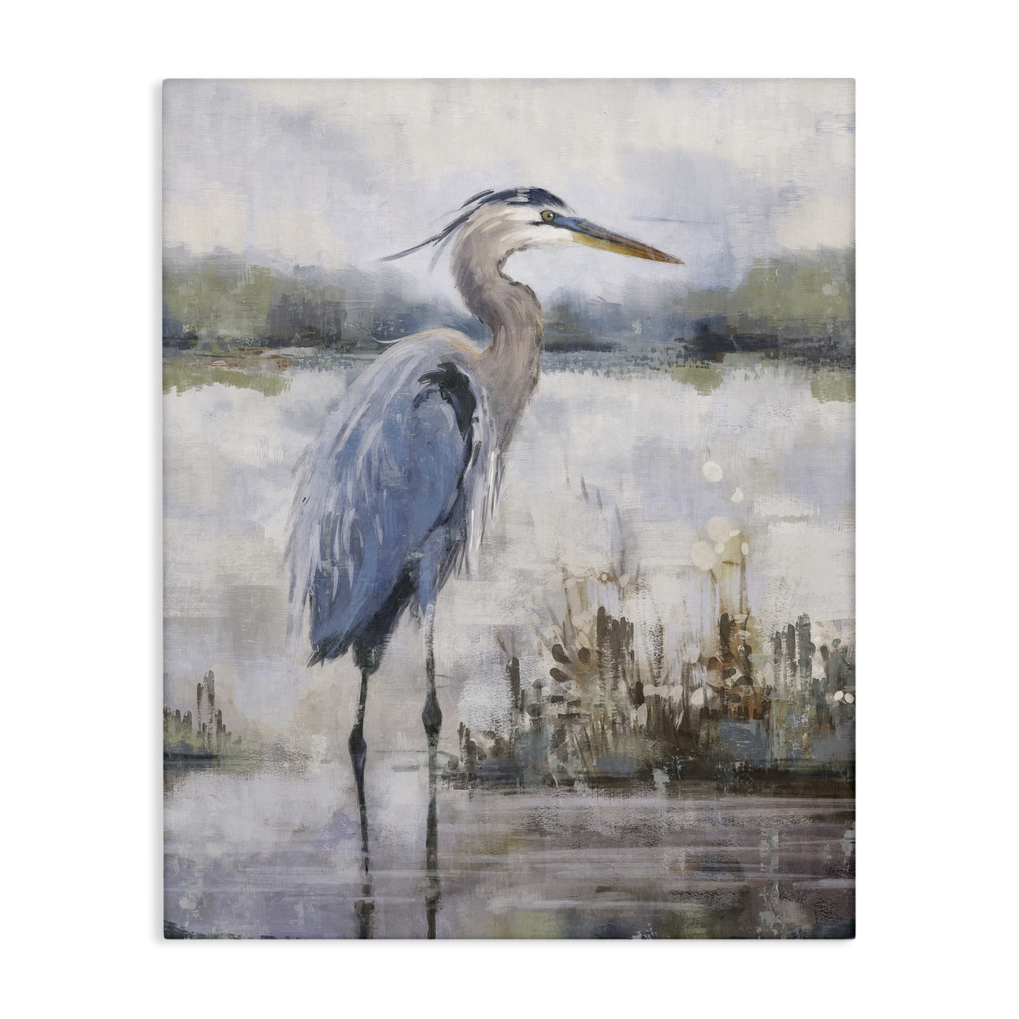 Stupell Industries Coastal Sea Heron Landscape & Nature Painting Wrapped Canvas Art Print Wall Art, 36 x 48