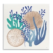 Stupell Industries Coastal Sea Life Nautical & Beach Painting Unframed Art Print Wall Art, 12 x 12