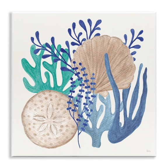 Stupell Industries Coastal Sea Life Nautical & Beach Painting Unframed Art Print Wall Art, 12 x 12