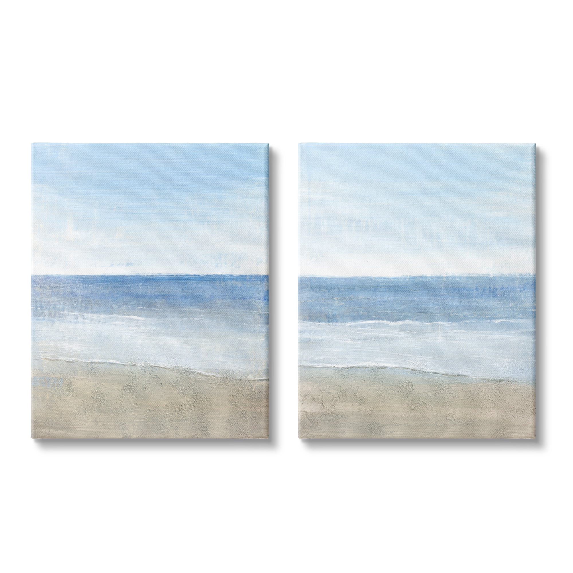 Stupell Industries Coastal Seafoam Beach Waves Soft Tide Landscape Canvas Wall Art, 16 x 20