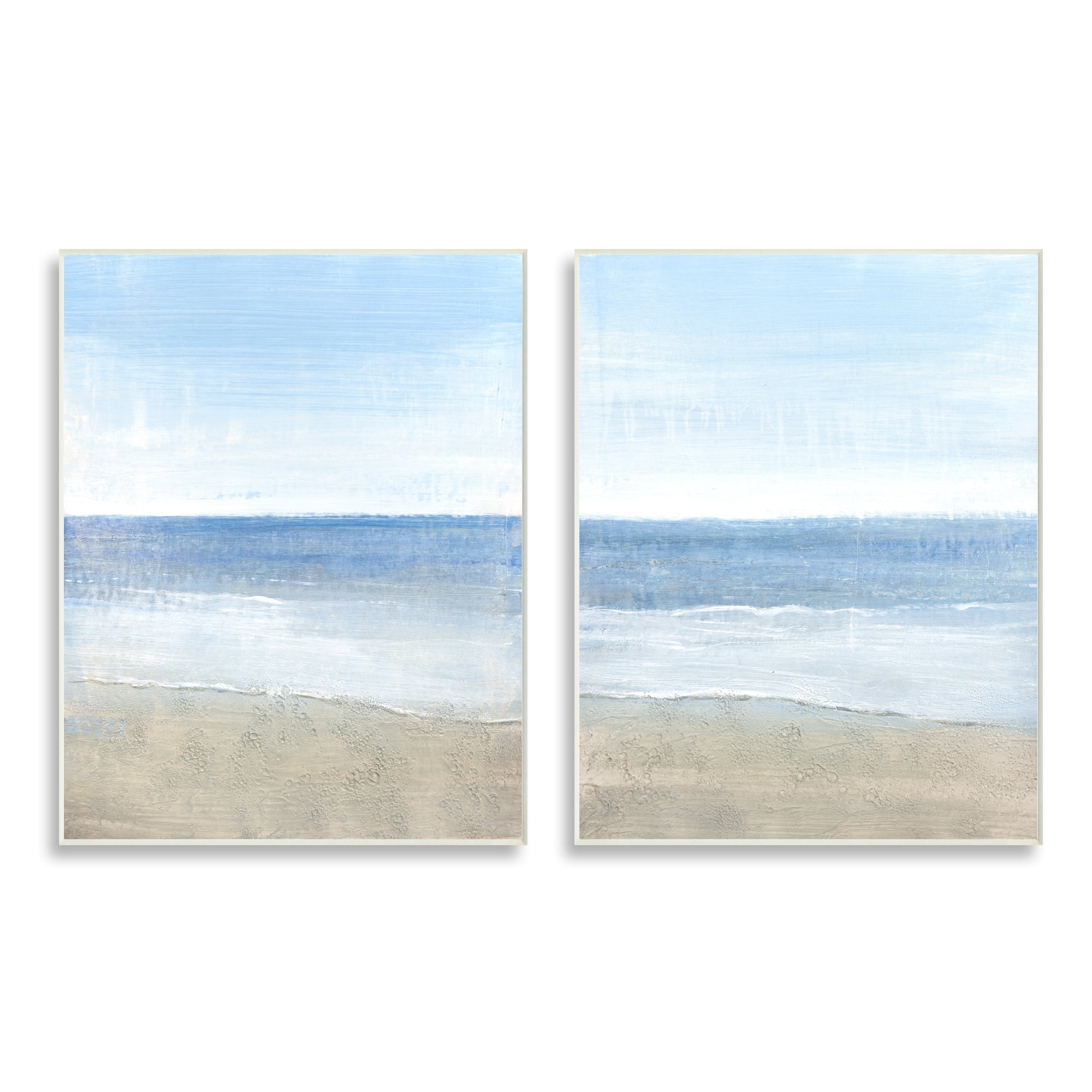 Stupell Industries Coastal Seafoam Beach Waves Soft Tide Landscape Wall Plaque, 10 x 15