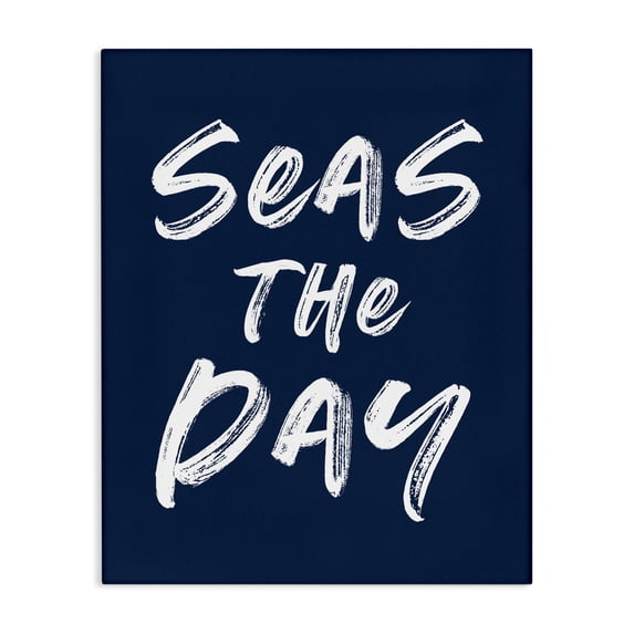 Stupell Industries Coastal Seas The Day Sentiment Canvas Art, 16 x 20, by Lettered and Lined