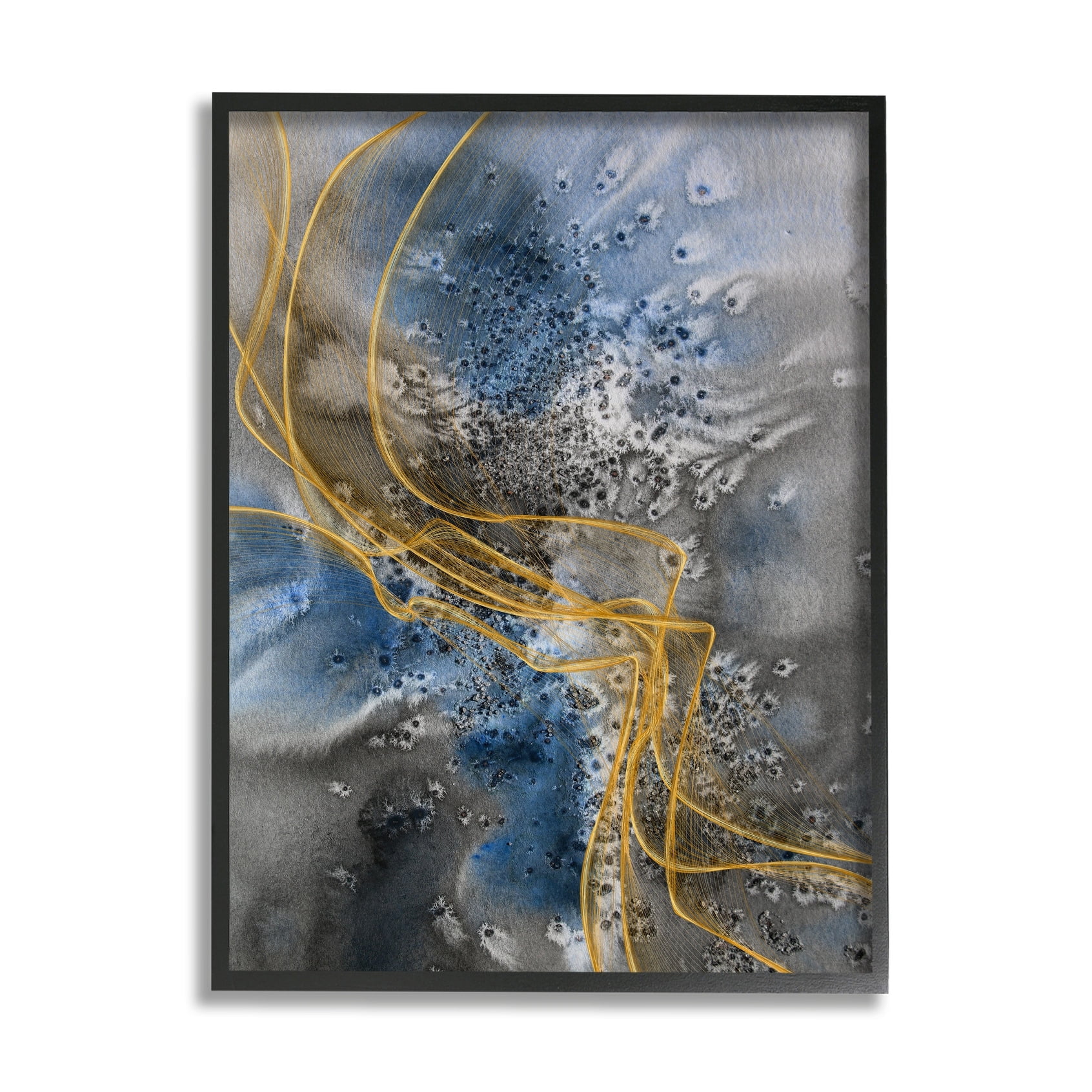 Stupell Industries Coastal Shore Inspired Abstract Design Blue Gray Black Framed, 24 x 30, Design by Irena Orlov