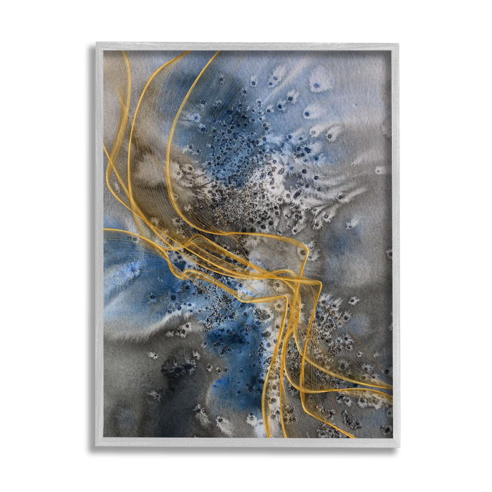 Stupell Industries Coastal Shore Inspired Abstract Design Blue Gray Grey Framed, 16 x 20, Design by Irena Orlov