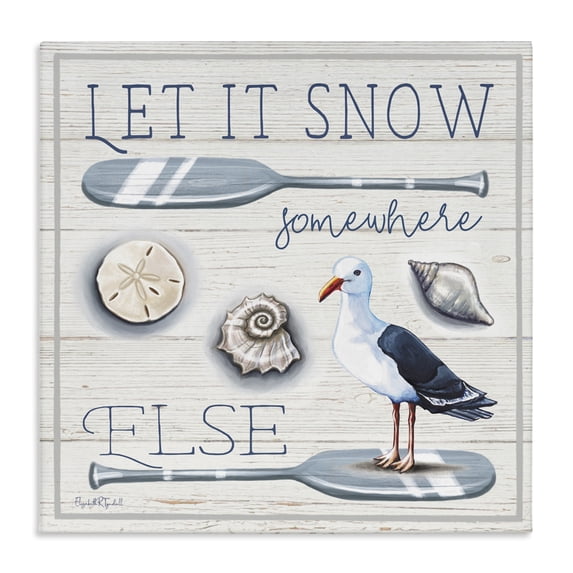 Stupell Industries Coastal Snow Somewhere Else Canvas Art, 36 x 36, by Elizabeth Tyndall