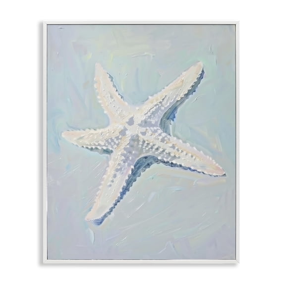 Stupell Industries Tropical Coastal Starfish on Blue White Framed Giclee Art, 16 x 20, by Arlington Prints