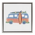 thumbnail image 1 of Stupell Industries Coastal Summer Beach Bus Gray Floating Frame Canvas Art, 18 x 18, by Carrie Cantwell, 1 of 8