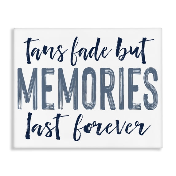 Stupell Industries Coastal Summer Memories Last Forever Canvas Art, 20 x 16, by Lettered and Lined