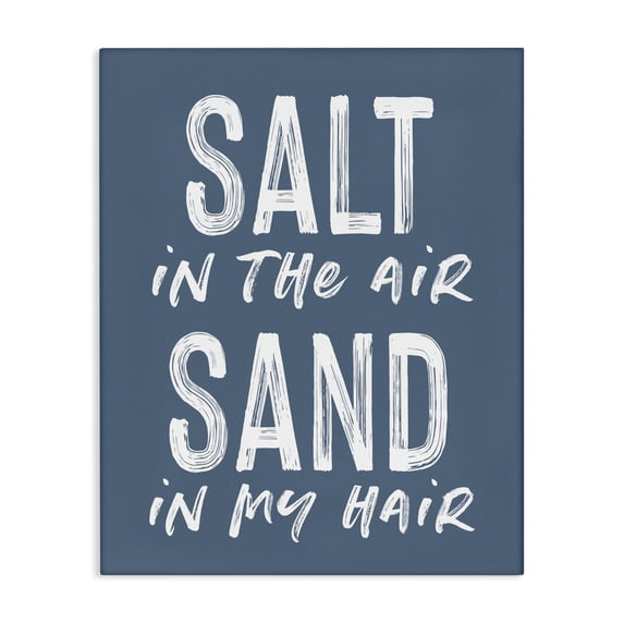 Stupell Industries Coastal Summer Sentiment Salt Sand In Hair Canvas Art, 36 x 48, by Lettered and Lined