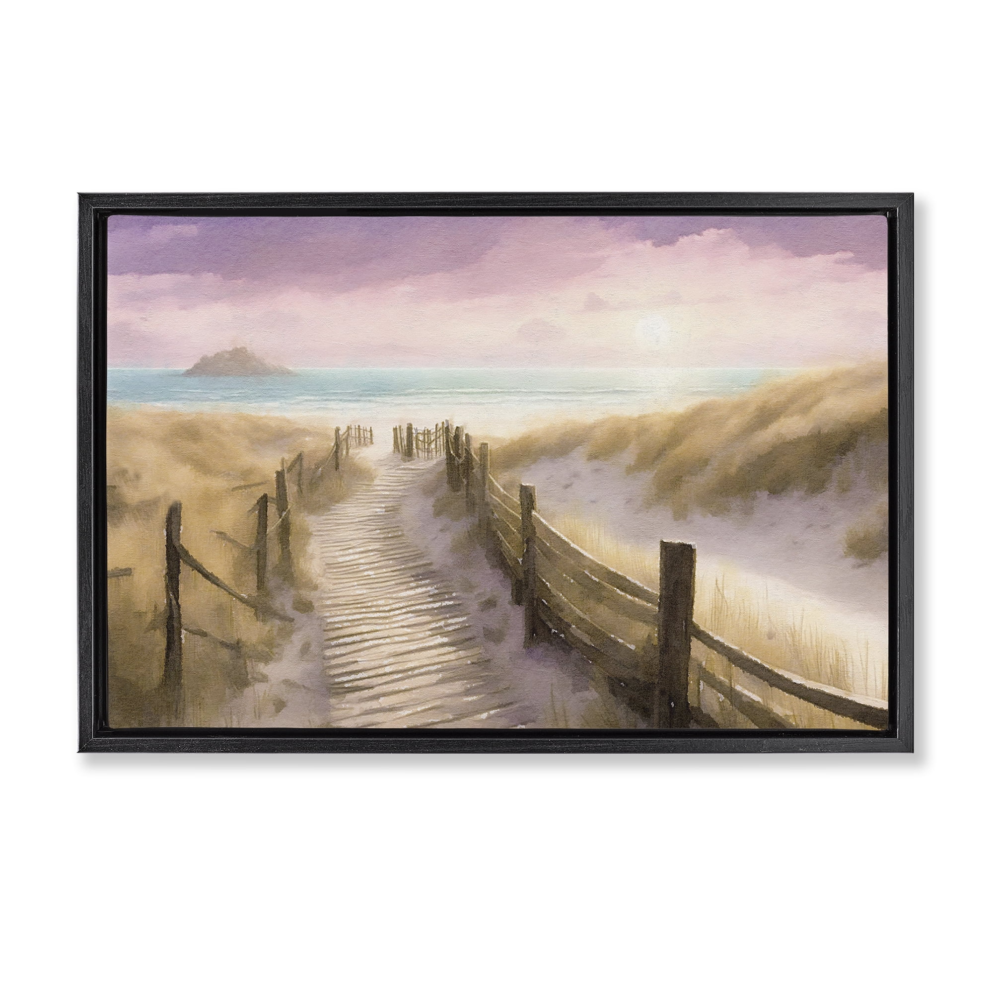 Bleached Stupell Industries Coastal Sun Bleached Fences Black Floating Frame ...