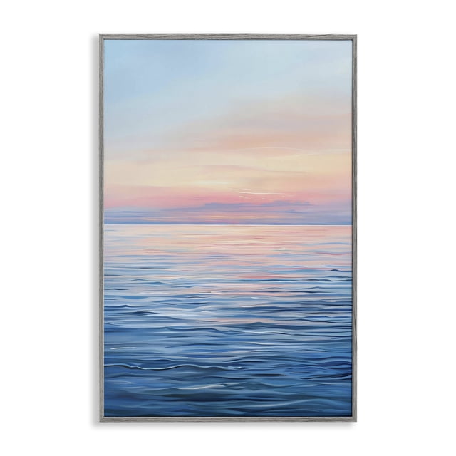 High Resolution Ocean Gradient Stupell Industries Coastal Sunrise over Ocean Gradient Gray Framed ...