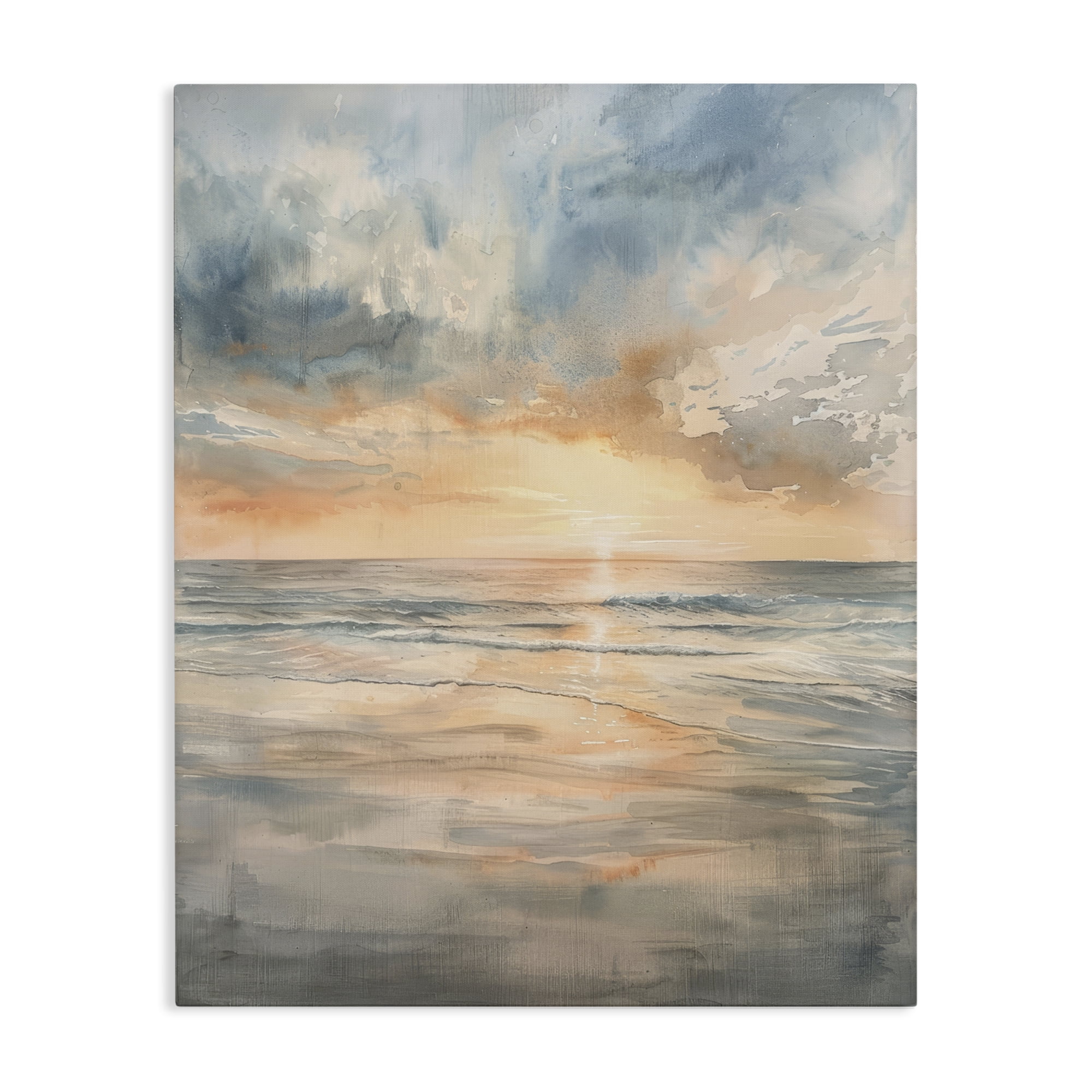 Stupell Industries Coastal Sunset over Gentle Waves Canvas Wall Art, design by Petal Prints Design