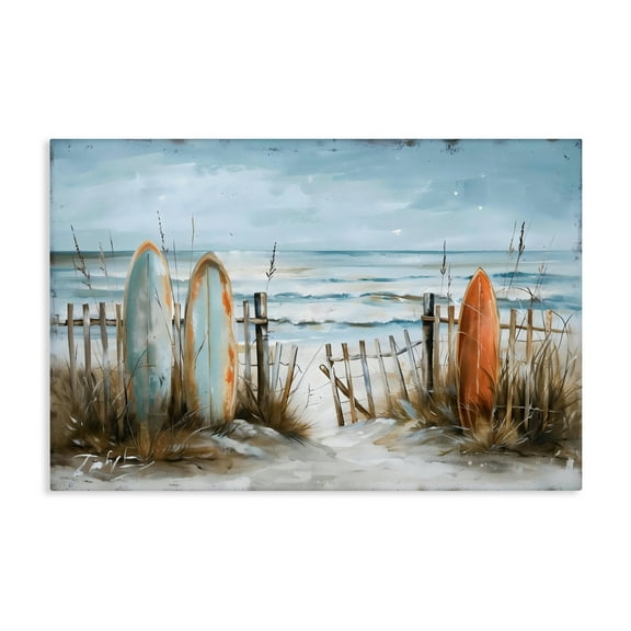 Stupell Industries Coastal Surf Summer View Canvas Wall Art design by LSR Creative Studio, 16 x 24