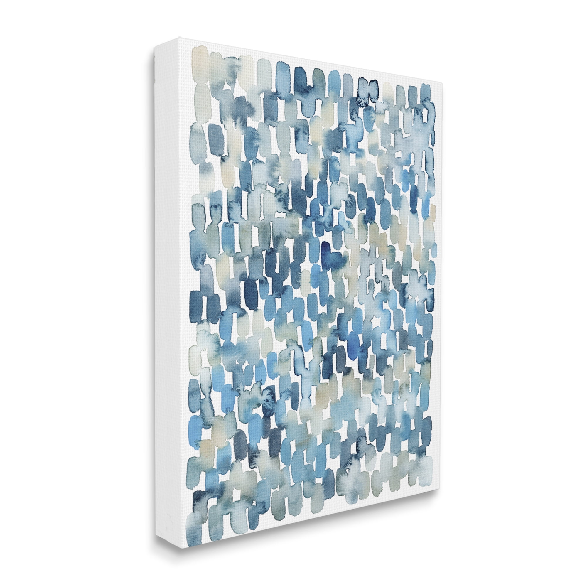Stupell Industries Coastal Tile Abstract Soft Blue Beige Shapes Abstract Painting Gallery Wrapped Canvas Art Print Wall Art, 36 x 48