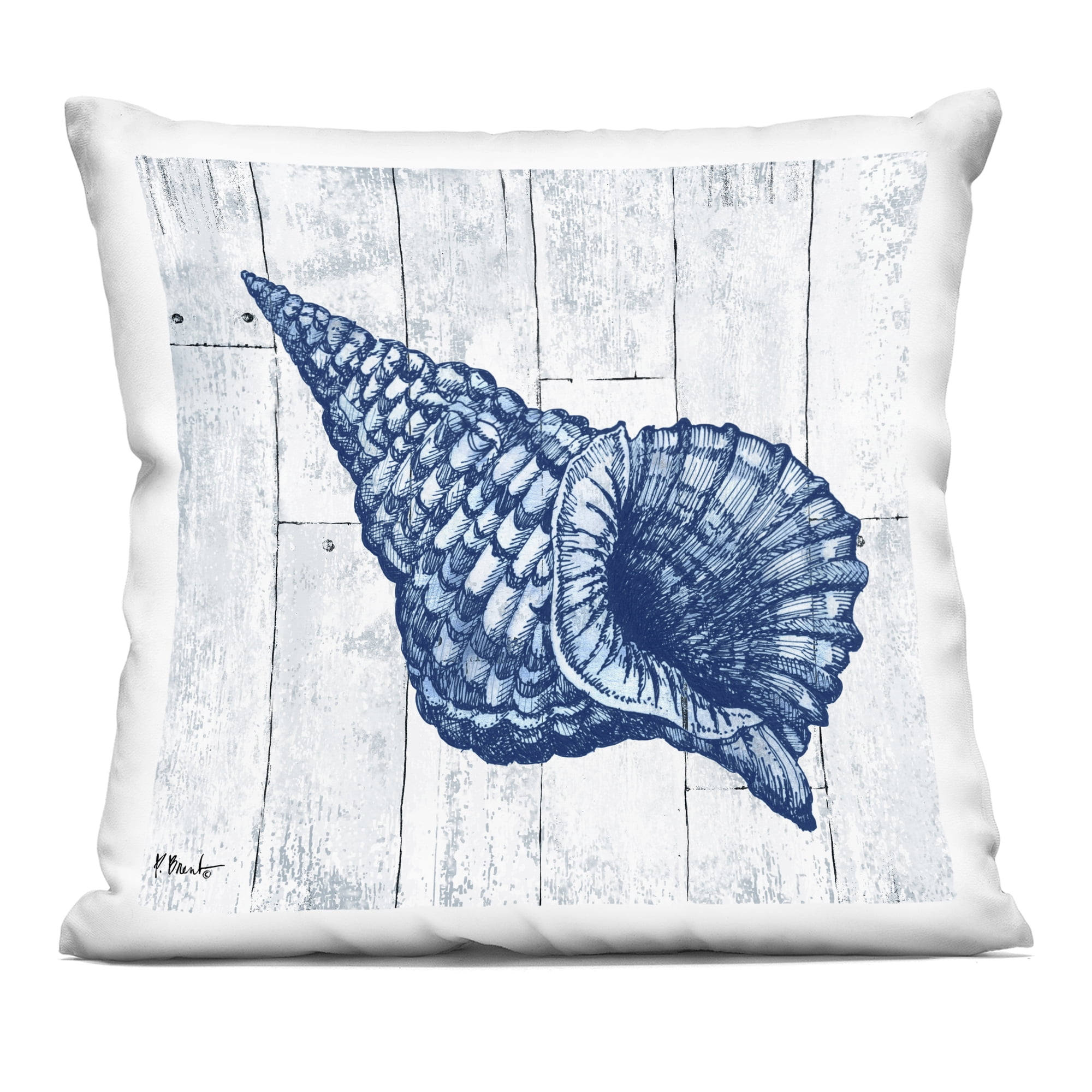 Stupell Industries Coastal Timberland Conch Decorative Printed Throw Pillow, design by Paul Brent, 18 x 7 x 18