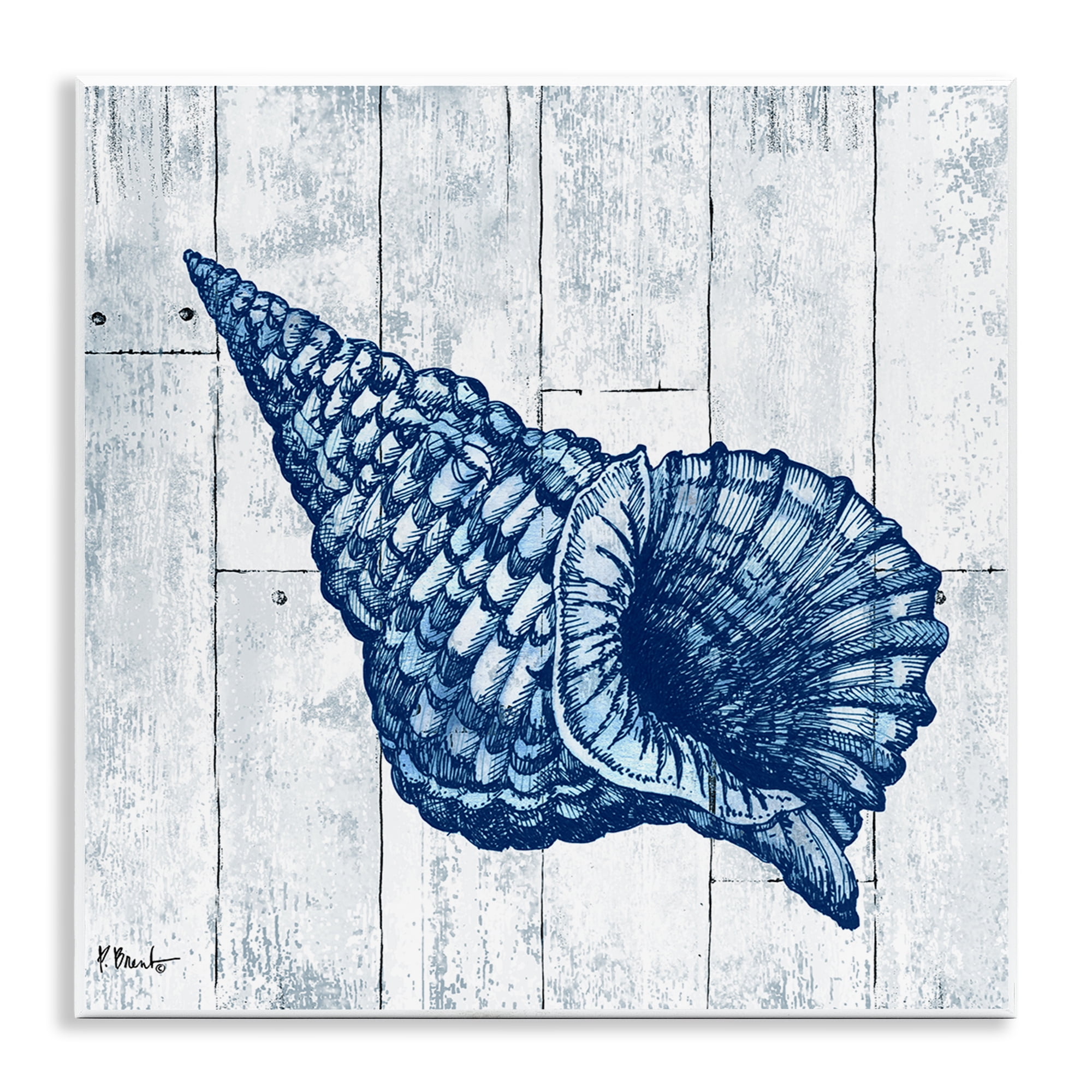 Stupell Industries Coastal Timberland Conch Wall Plaque Art, design by Paul Brent