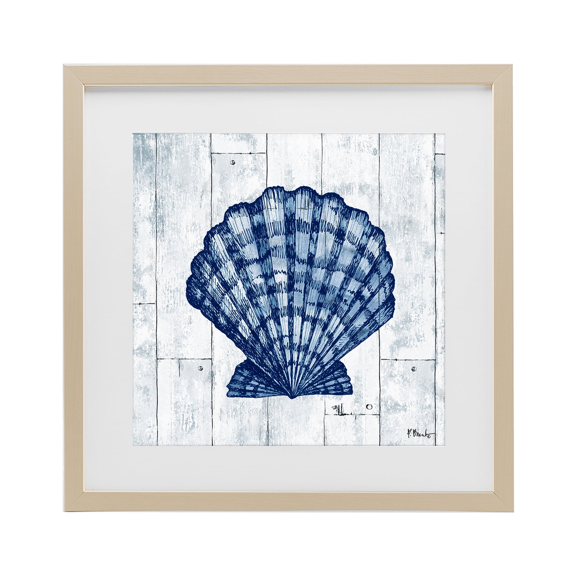 Stupell Industries Coastal Timberland Scallop Birch Framed Print Under Glass, design by Paul Brent
