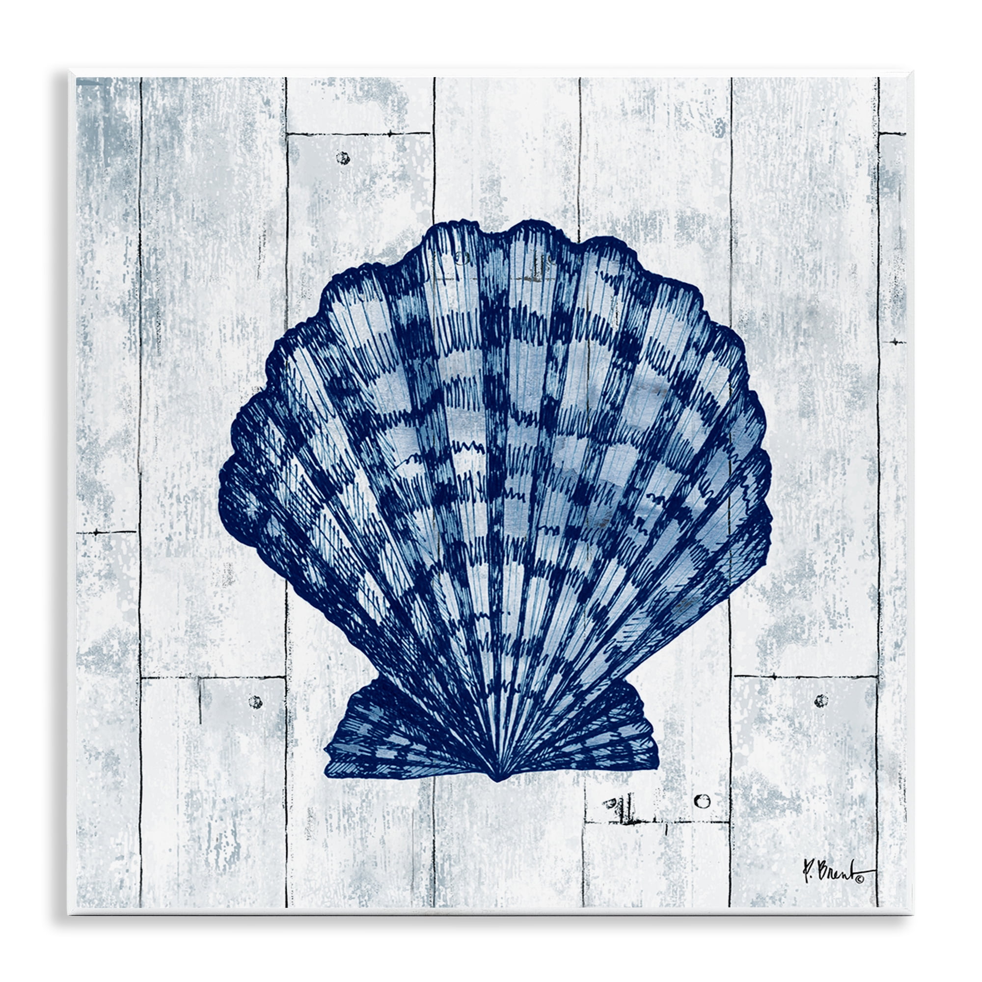 Stupell Industries Coastal Timberland Scallop Wall Plaque Art, design by Paul Brent