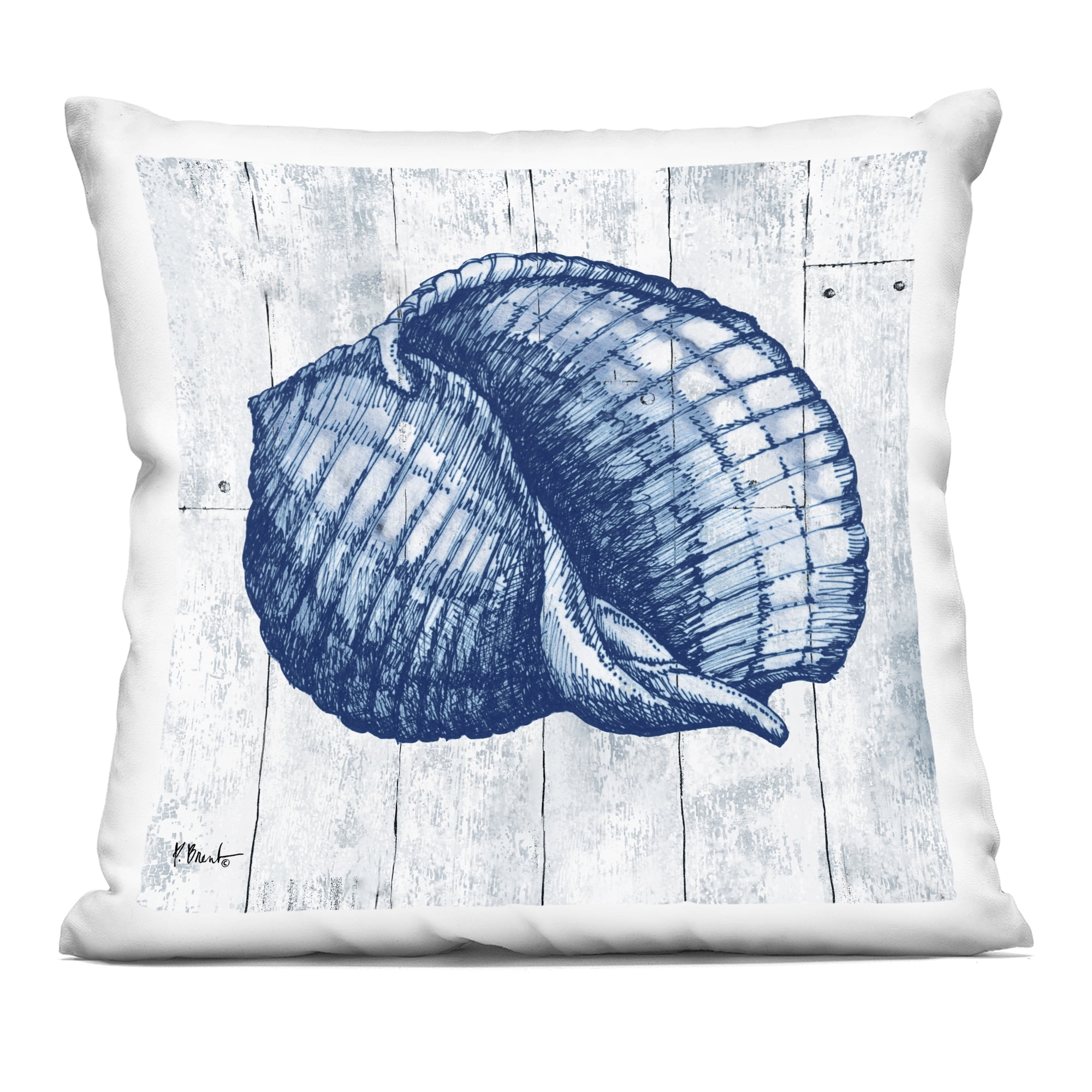 Stupell Industries Coastal Timberland Shell Decorative Printed Throw Pillow, design by Paul Brent, 18 x 7 x 18