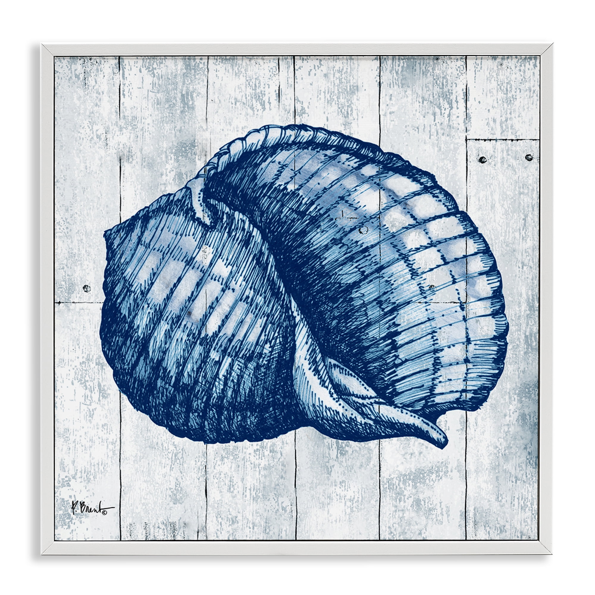 Stupell Industries Coastal Timberland Shell White Framed Giclee Art, design by Paul Brent