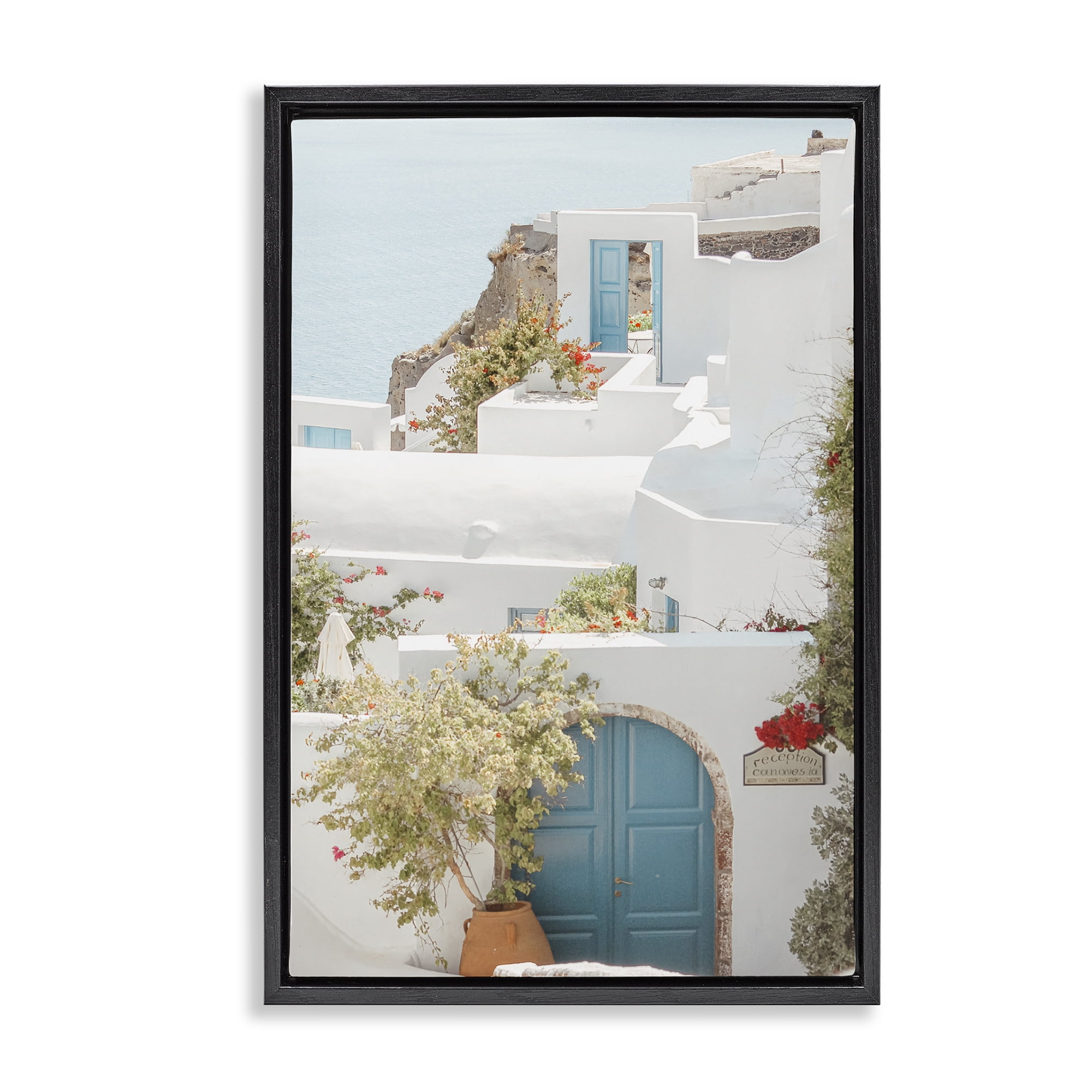 Stupell Industries Coastal Town Doorways Town & City Photography Black Floater Framed Art Print Wall Art, 17 x 25