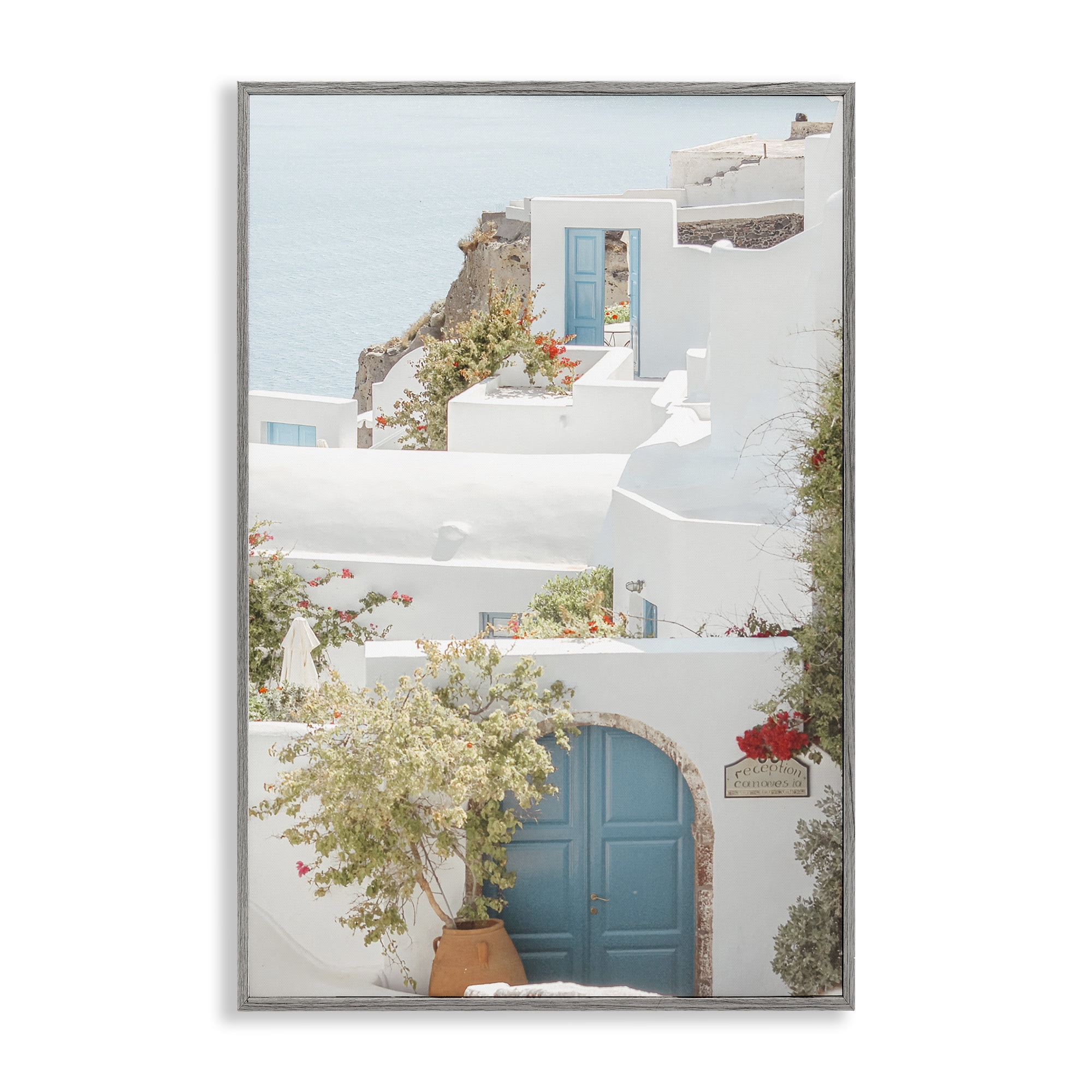Stupell Industries Coastal Town Doorways Town & City Photography Gray Framed Art Print Wall Art, 12 x 18