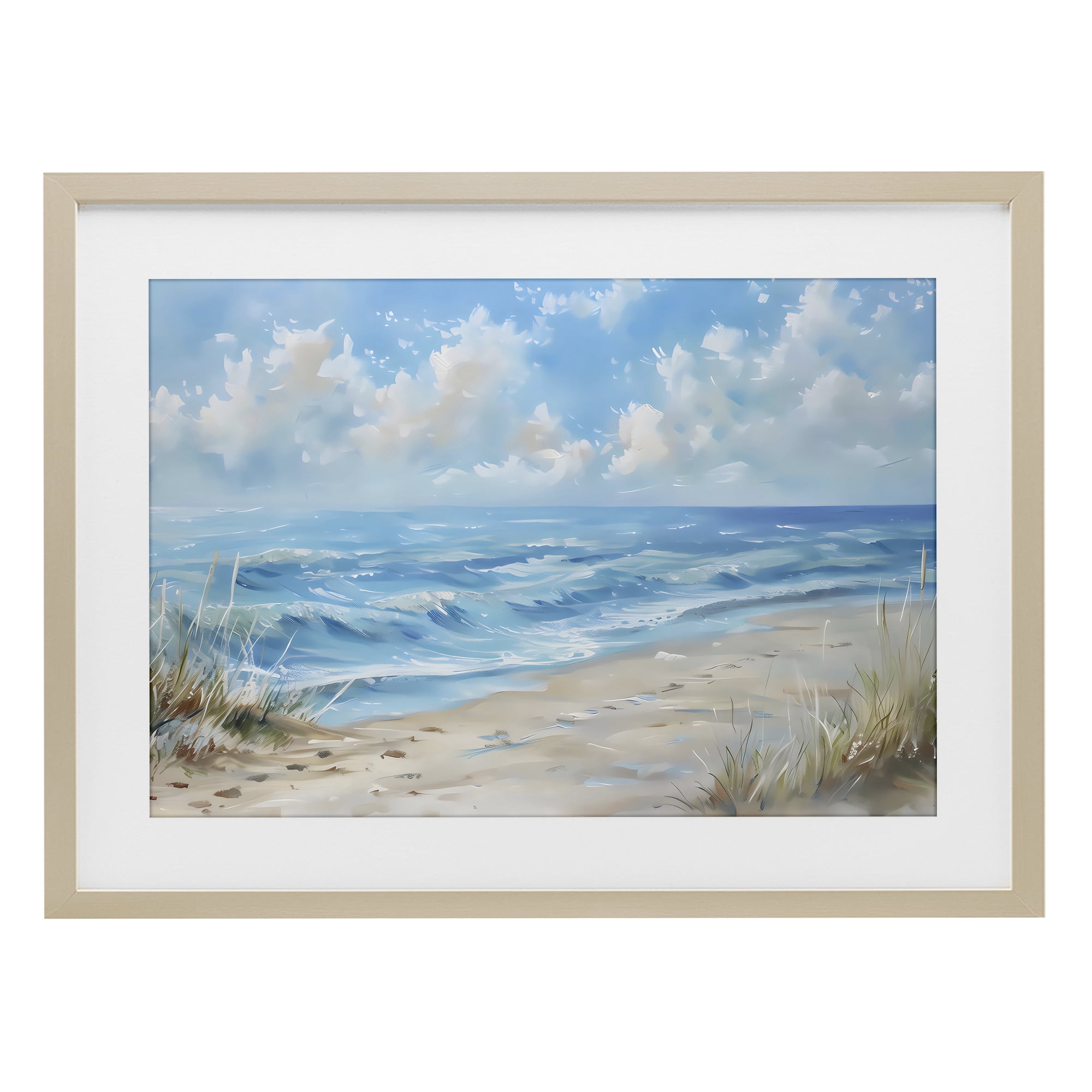 Stupell Industries Coastal Tranquility Horizon Birch Framed Print Under Glass, design by Creative Studio