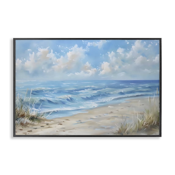 Stupell Industries Contemporary Coastal Tranquility Horizon Black Framed Giclee Art, 18 x 12, by Creative Studio