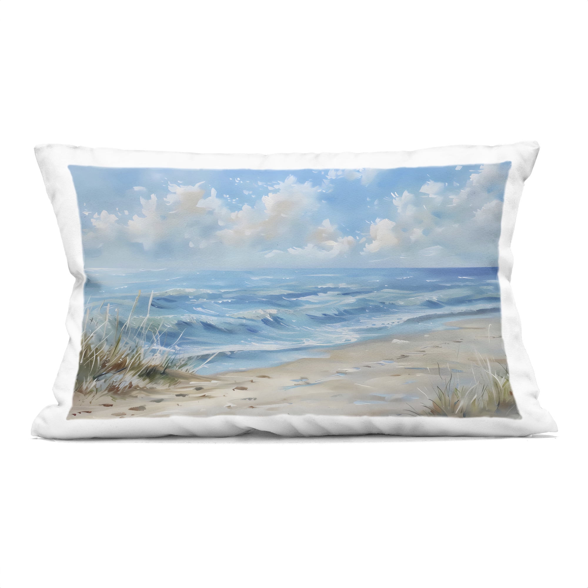 Stupell Industries Coastal Tranquility Horizon Decorative Printed Throw Pillow, design by Creative Studio, 14 x 7 x 20