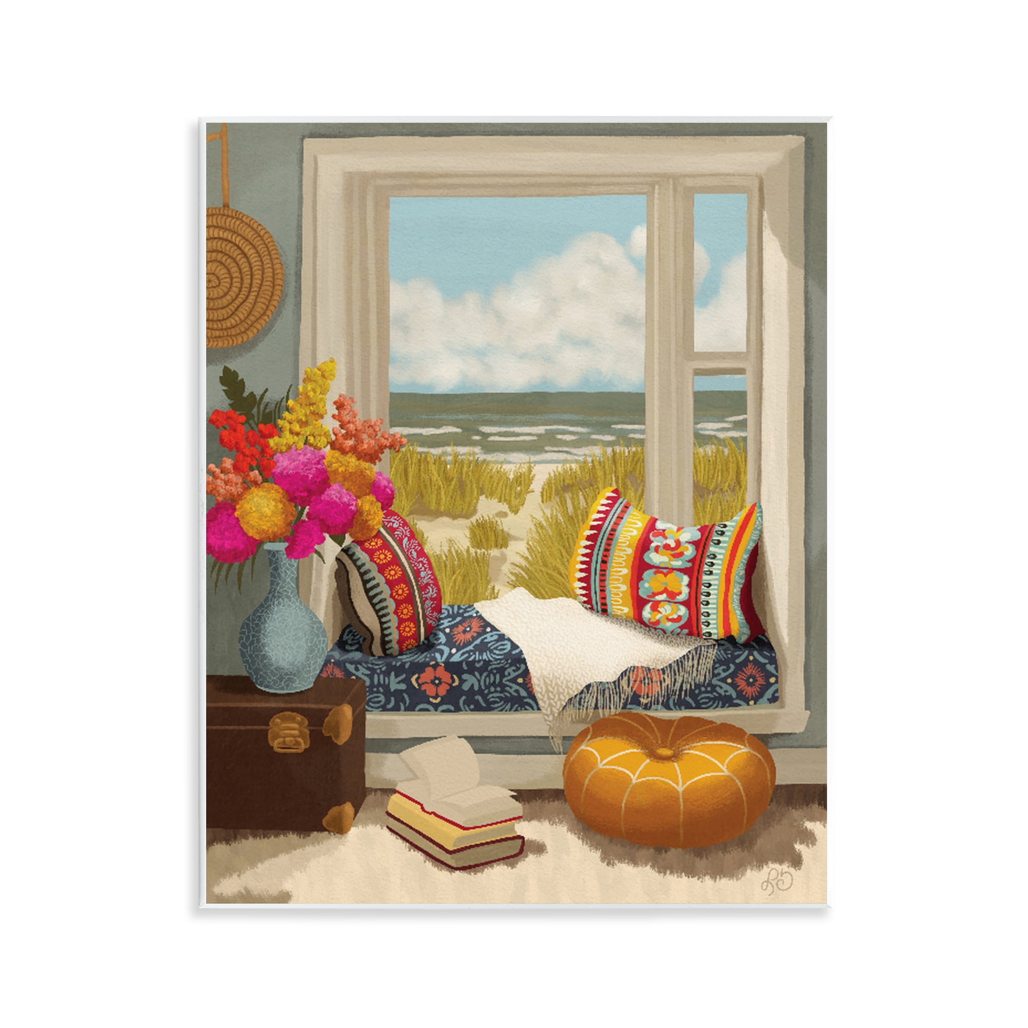 Stupell Industries Coastal Vacation Window Seat Wall Plaque Art, design by Lisa R Dumm