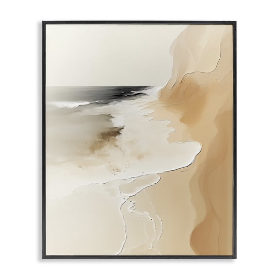 Stupell Industries Coastal Vibe Abstraction Abstract Painting Black Framed Art Print Wall Art, 11 x 14