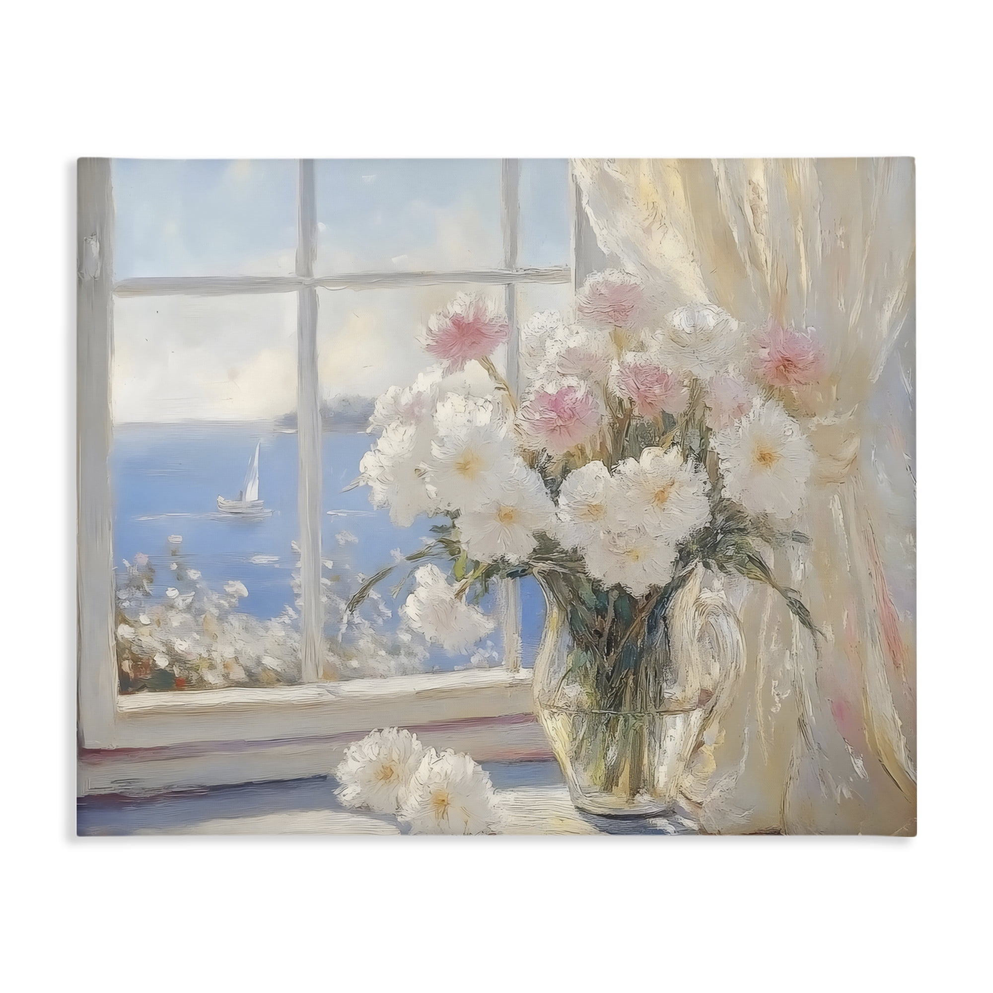 Stupell Industries Coastal View Floral Window Bouquet Canvas Wall Art, design by LSR Design Studio