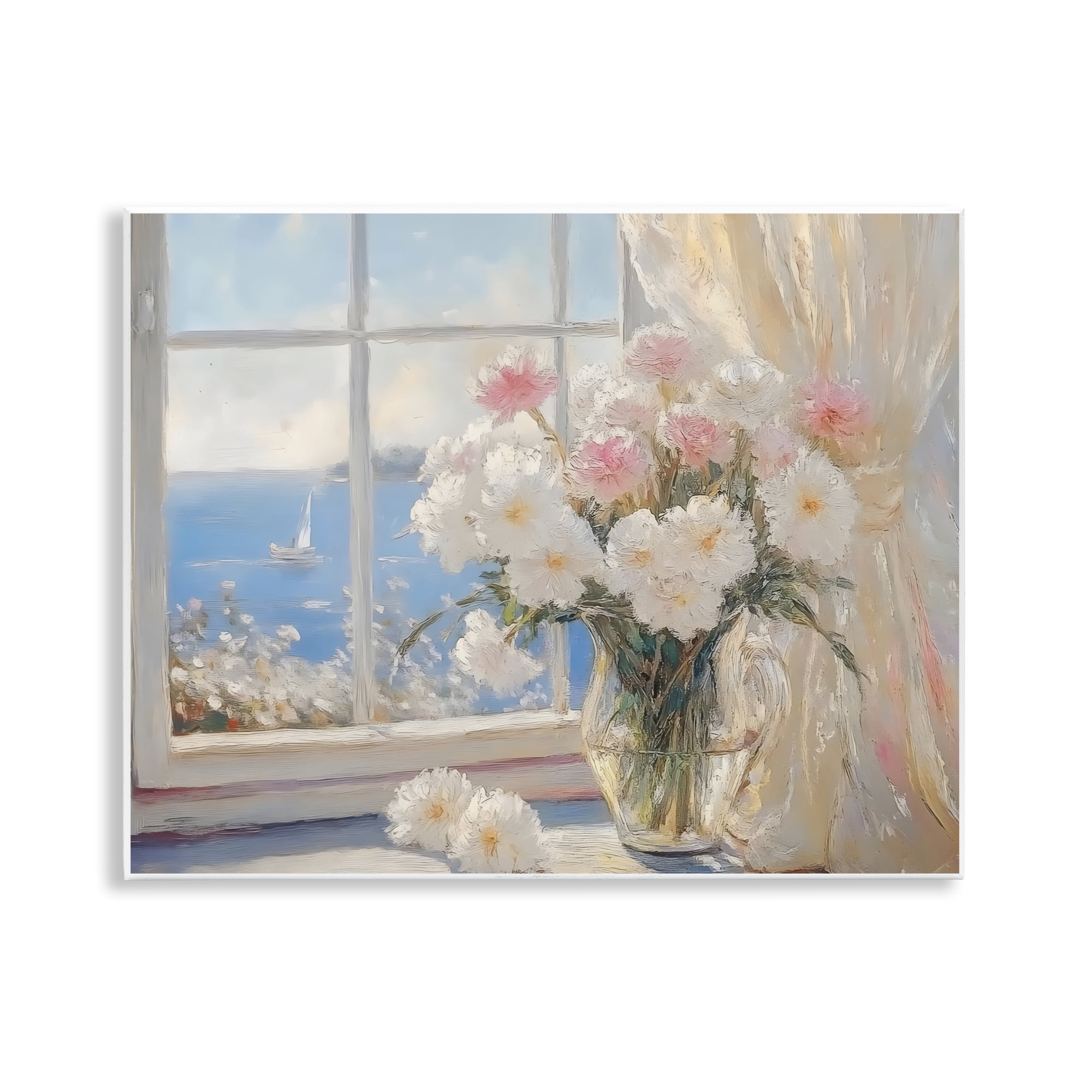 Stupell Industries Coastal View Floral Window Bouquet Wall Plaque Art, design by LSR Design Studio