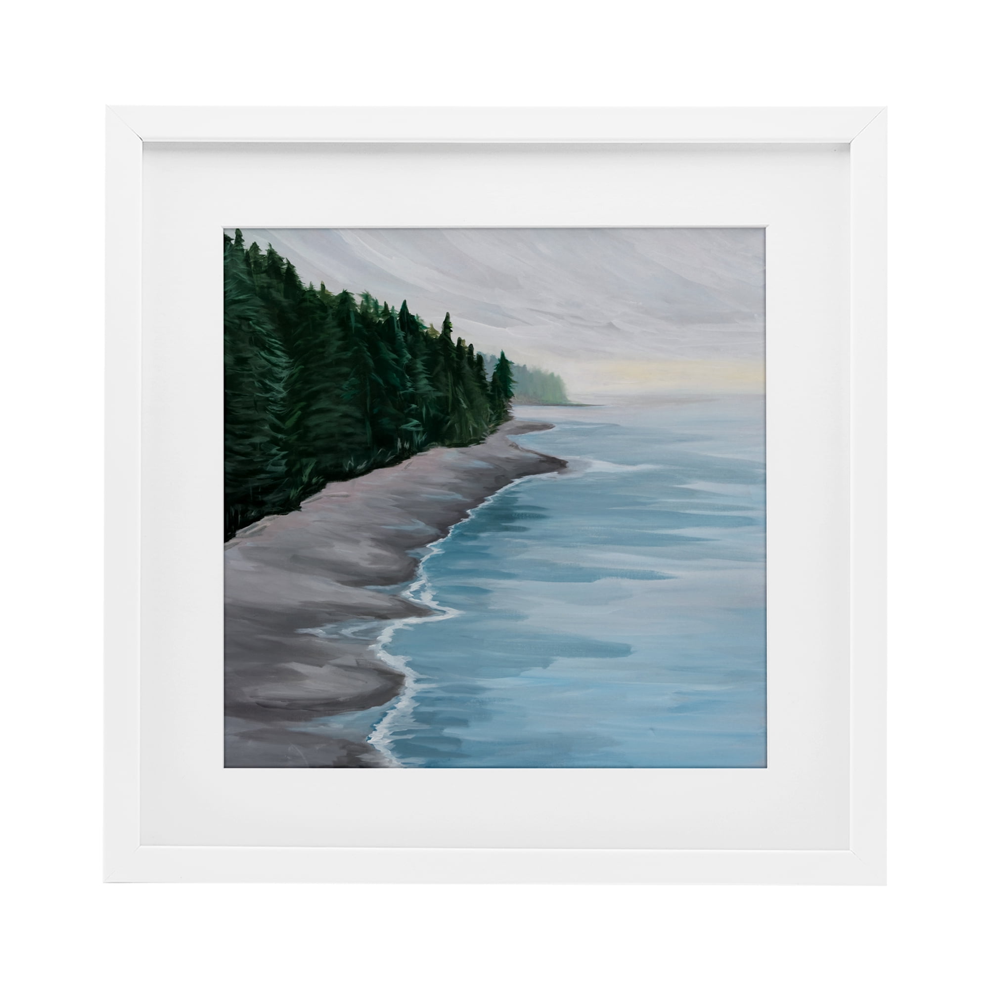 Stupell Industries Coastal View of Trees White Framed Print Under