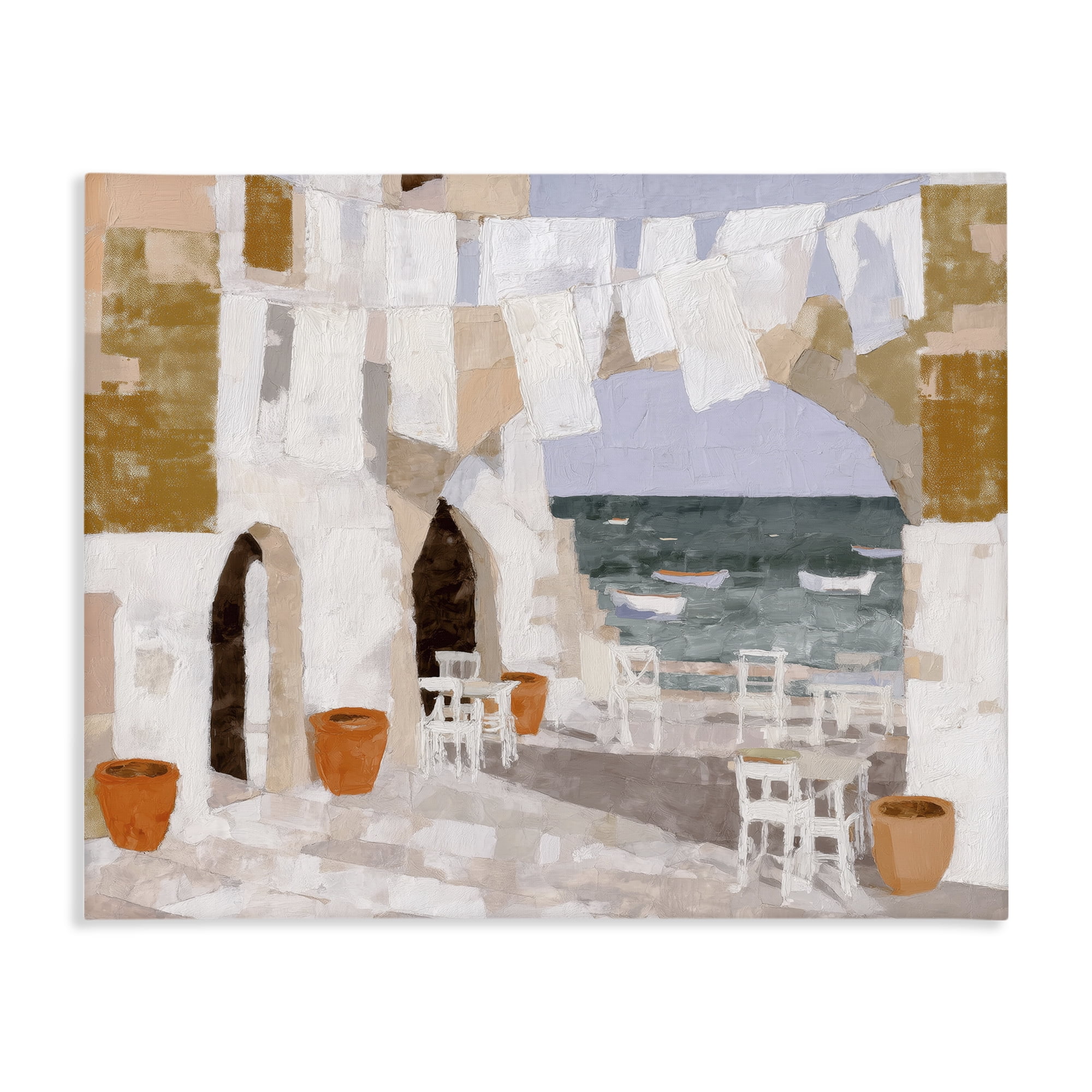 Stupell Industries Coastal Village Plaza Laundry Canvas Wall Art, design by Chromatic Storm Studio