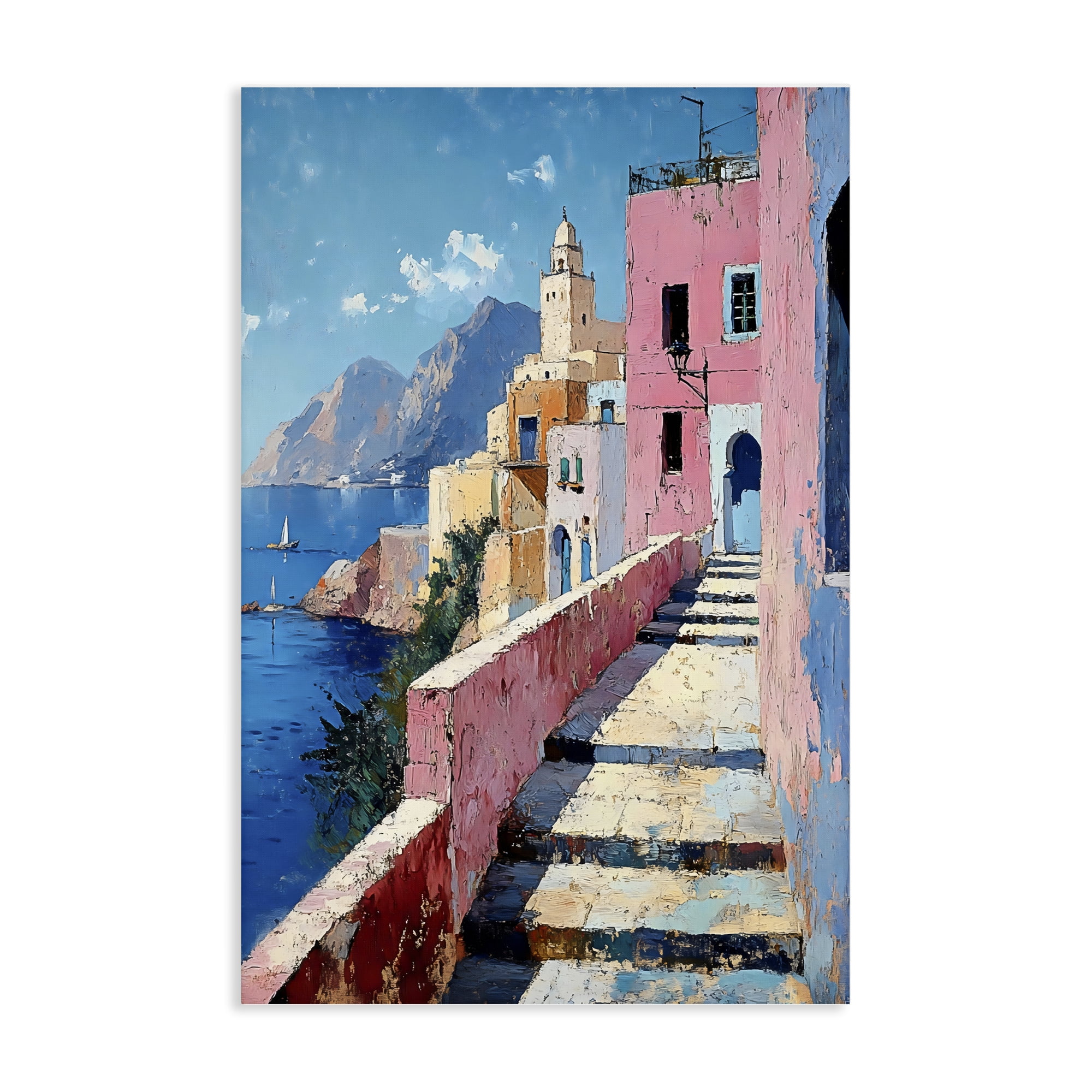 Stupell Industries Coastal Village's Sunlit Pathway Canvas Wall Art, design by Creative Studio
