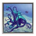thumbnail image 1 of Stupell Industries Coastal Vivid Underwater Octopus Gray Floating Frame Canvas Art, 25 x 25, by Vlad Mel, 1 of 8