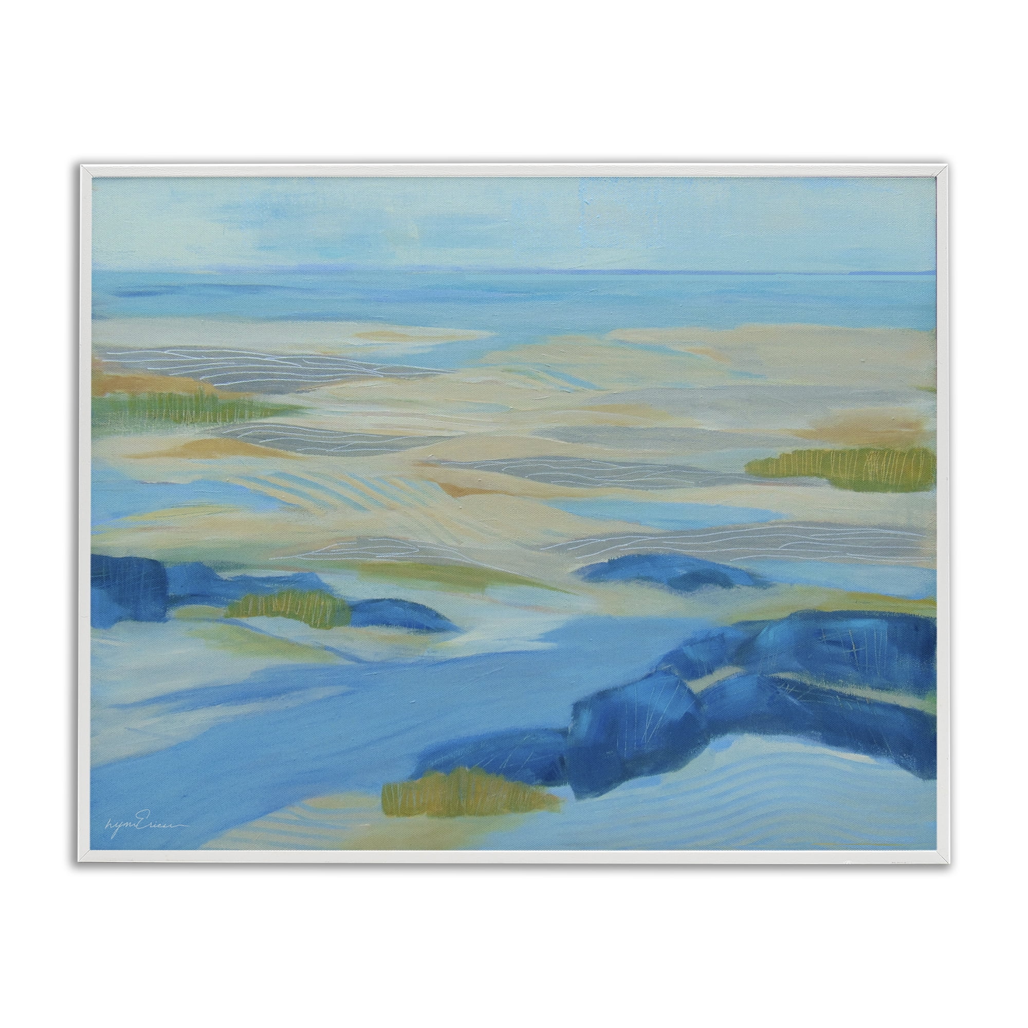 Stupell Industries Coastal Walk Among Dunes White Framed Giclee Art, design by Lynn Ericson Fine Art