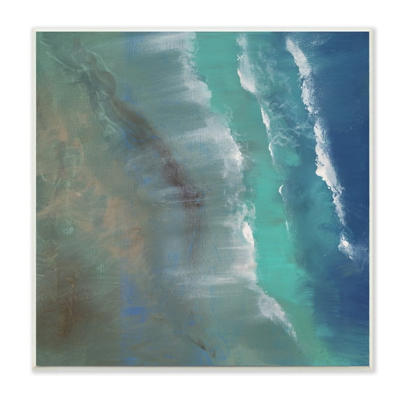 Stupell Industries Coastal Waves From Above Seaside Abstraction Wall Plaque, 12 x 12, Design by Sheila Finch