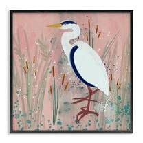 Stupell Industries Coastal White Bird Animals & Insects Painting Black Framed Art Print Wall Art, 12 x 12