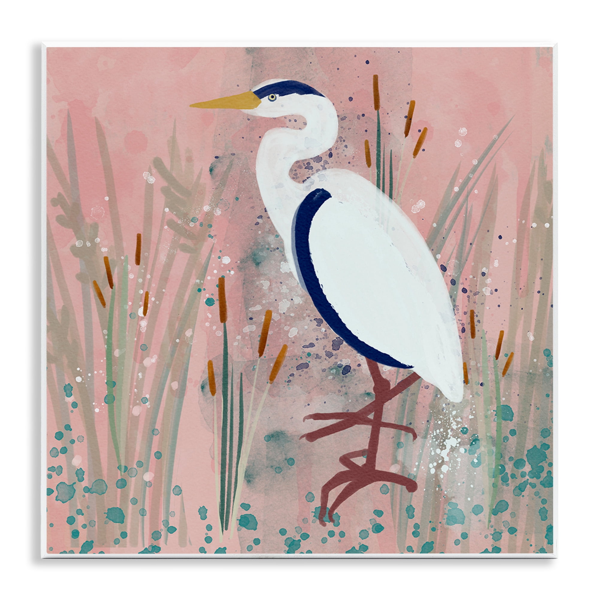 Coastal White Bird Art Print on MDF Wood, 12 x 12