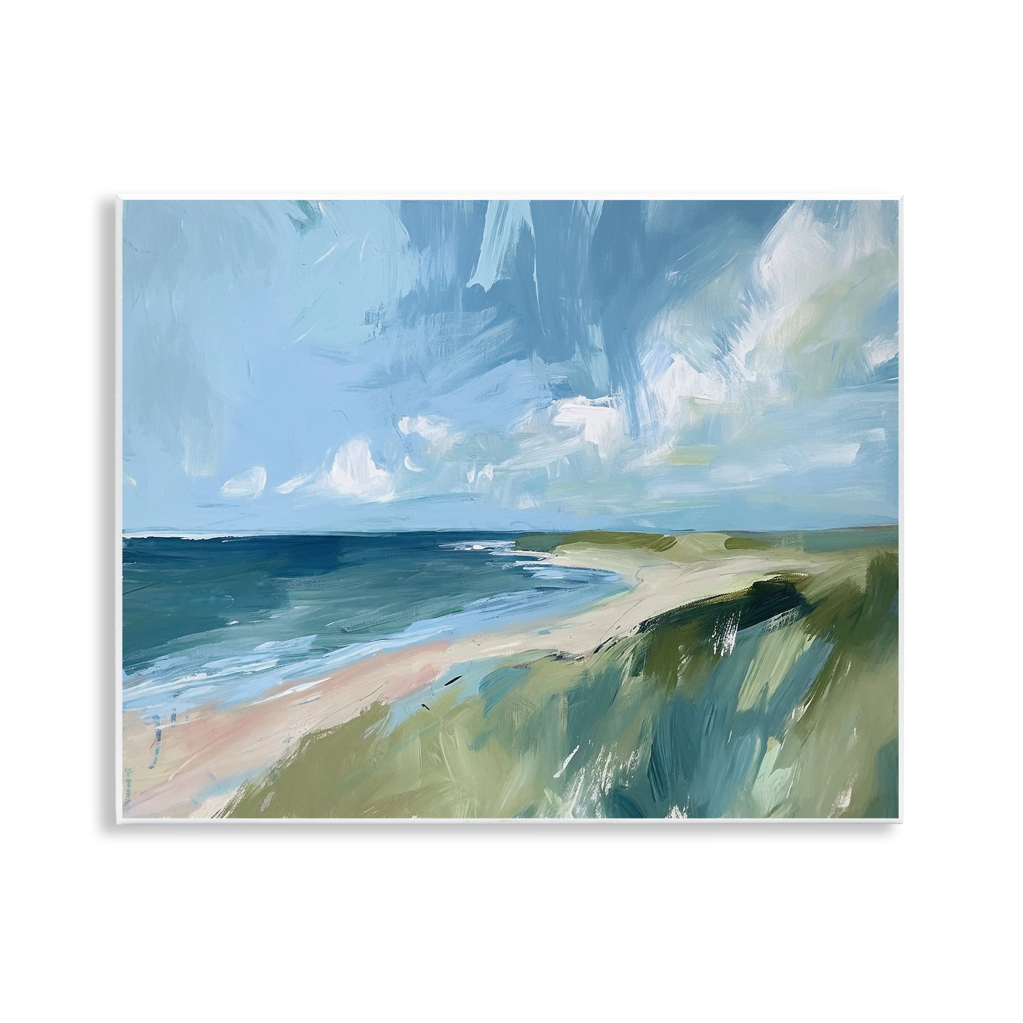 Stupell Industries Coastal Wilderness Landscape Coastal Painting Unframed Art Print Wall Art, 14 x 11
