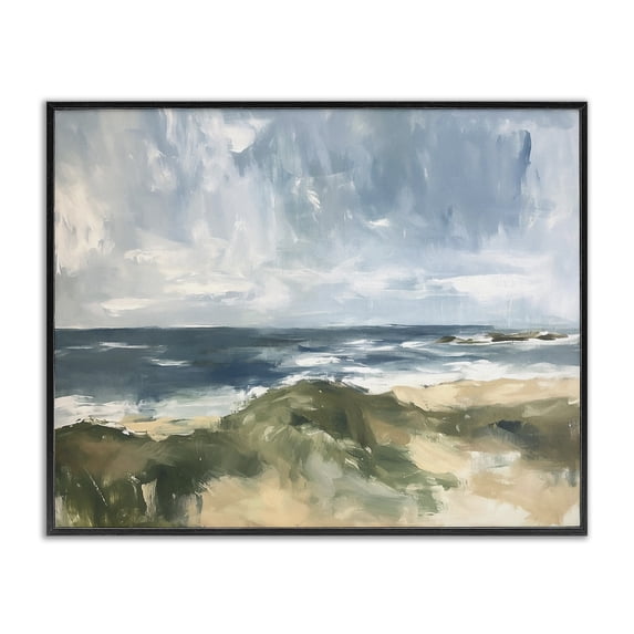 Stupell Industries Transitional Coastal Wilderness Scenery Black Framed Giclee Art, 14 x 11, by Ramona Murdock